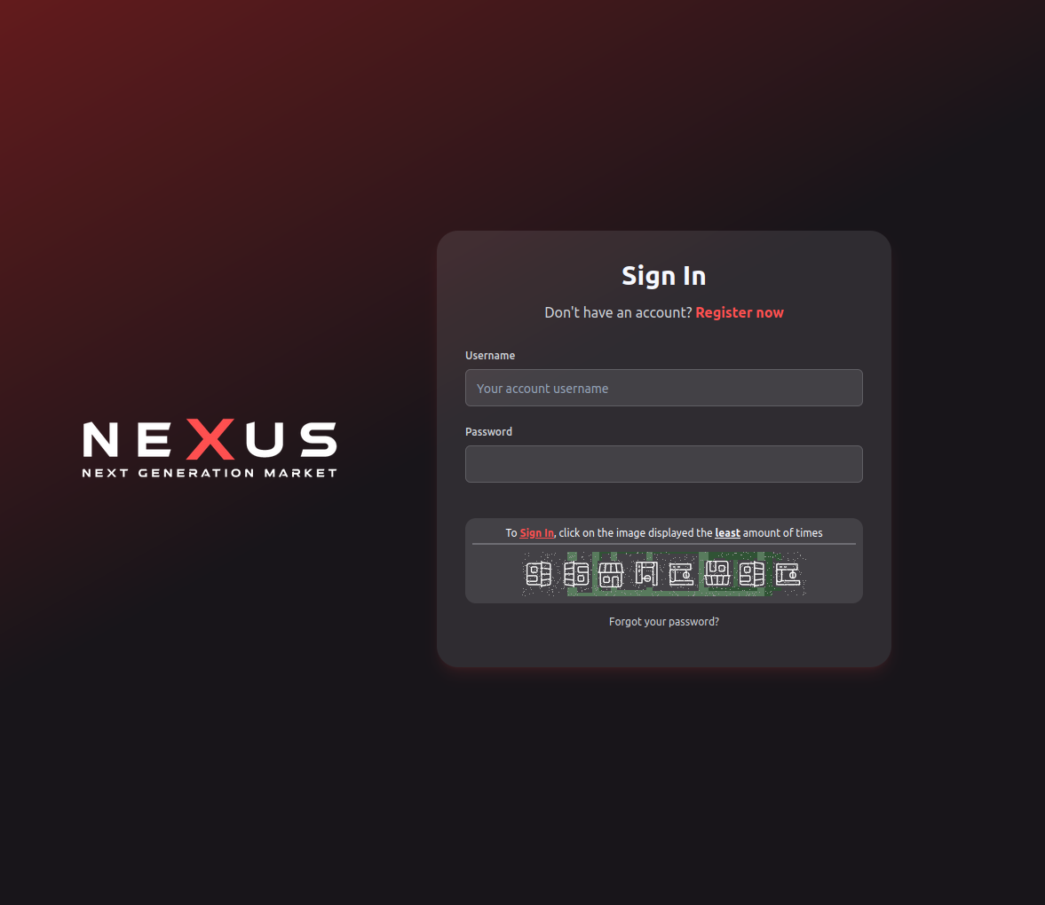 NEXUS Market Login
